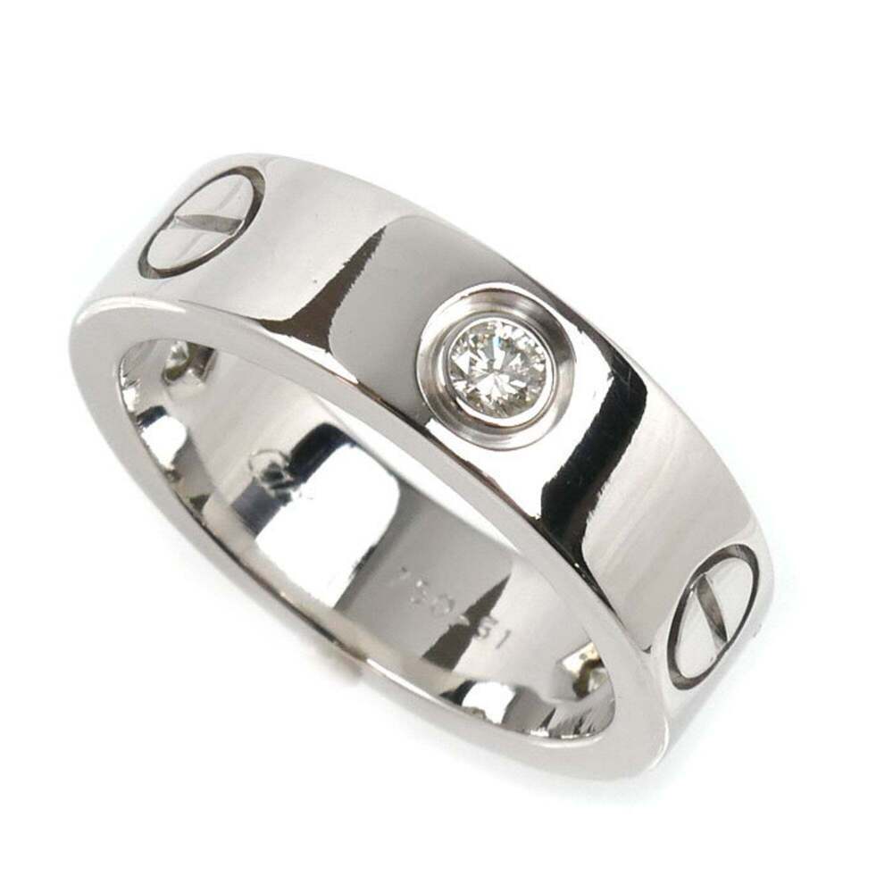 CARTIER 18k Silver Diamond Love Ring